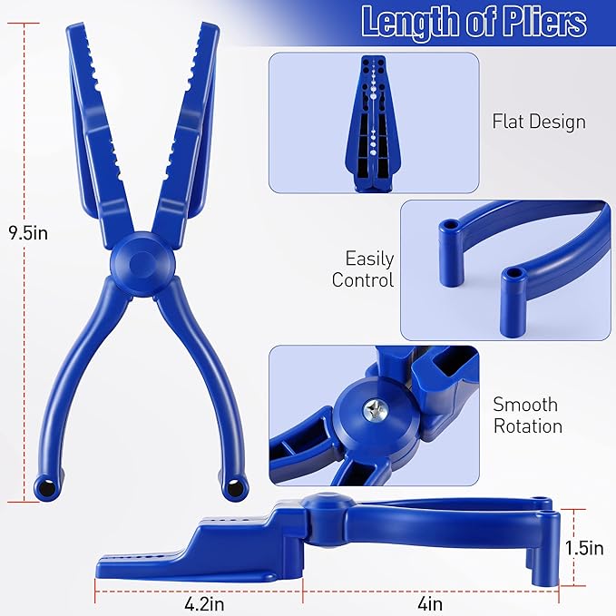 Dreyoo 2 Pcs Nail Holder for Hammering, Nail Holder Pliers for Hammer, Plastic Slip Joint Pliers Keep Fingers Safe, Basic Repair and Woodworking Tools