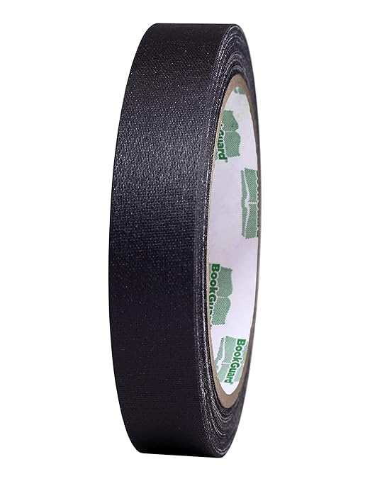 BookGuard 0.75 inch Premium Bookbinding Repair Cloth Tape, 15 Yard Roll, Black