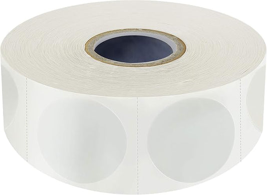 1500 PCS 1" Round Clear Transparent Package Envelope Mail Wafer Seal Sticker Labels Mega Bundle with Perforation Line in Roll