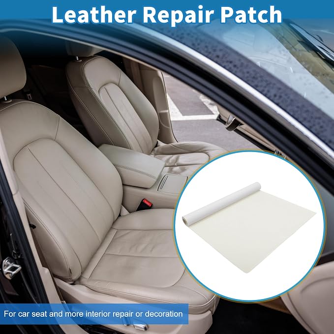 Self Adhesive Leather Repair Patch Strong Stickiness 60"x16" Leather Repair Tape PU Leather White 1 Pcs