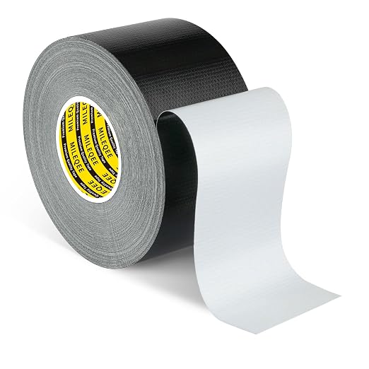 Duct Tape Heavy Duty Single Sided, Strong Adhesive High Strength, Waterproof Mesh Tape for Indoor and Outdoor Repairing Sealing Bonding, Easy Use Hand Tearable, 1.57 Inch x 66 Feet, Black