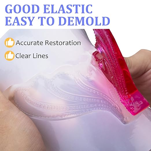 Silicone Mold Making Kit - 170oz Translucent Liquid Silicone Rubber with 3 Color Pigments, 1:1 Mixing for Mold Making, Fast Curing Molding Casting Kit for Resin, Candle Molds, Soap Molds, DIY, Plaster