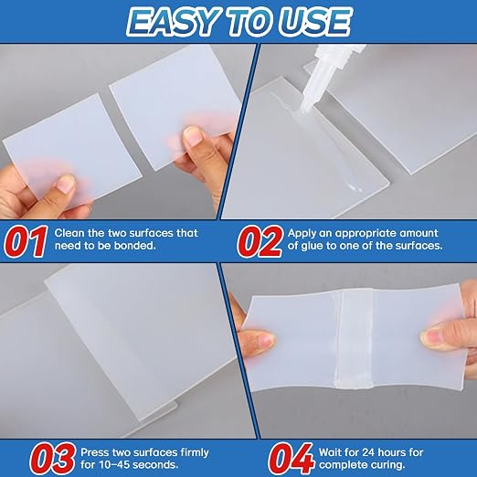 Silicone Glue 30 g, Clear Instant Glue for Rubber & Liquid Silicone, TPU, TPR, TPE and More, Waterproof, Heat-Resistant, with Anti-Clog Cap (Clear, 30 Grams * 1 Pack, Silicone Glue)