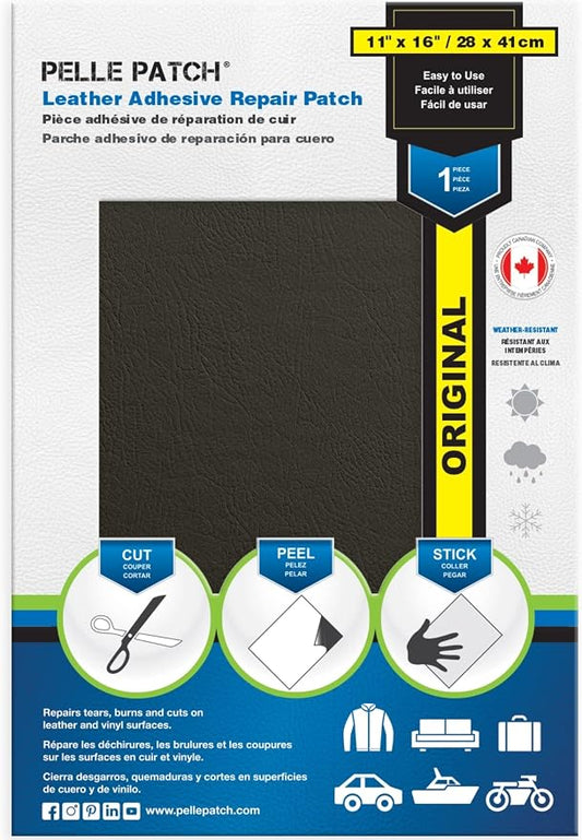 Black Leather Repair Kit for Furniture - 25 Colors Available - Original 11x16 - Dark Grey