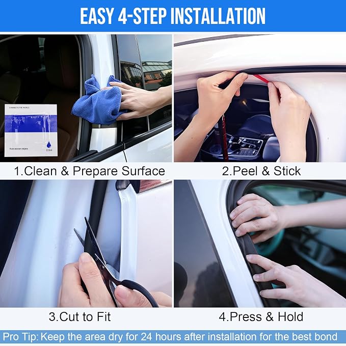 alophoty 20 Ft Rubber Weather Stripping Door Seal, D Shaped Automotive Weather Stripping, Car Door Seal Strip, Self Adhesive Soundproofing Weatherstripping for Doors Windows Car Truck Auto RV