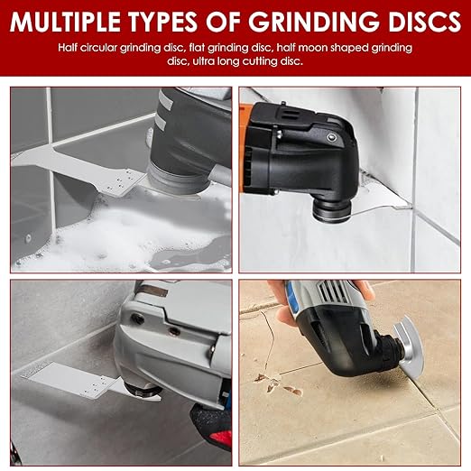14PCS Diamond Oscillating Tool Blades Set, Grout Removal Blade Kit for Tile Mortar Concrete Masonry, Fits DeWalt Milwaukee Ryobi Rockwell Fein Ridgide Multi Tool Blade with 3 Adapters