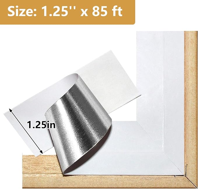 Lineco, Archival Self-Adhesive Frame Sealing Tape, Acid-Free, Non-yellowing Tape for Sealing Frame Backing, DIY, Gray, 1.25 Inch x 85 Feet, Pack of 1 | Acid-Free, Non-Yellowing, for Seal Framing Backing, DIY, Crafts