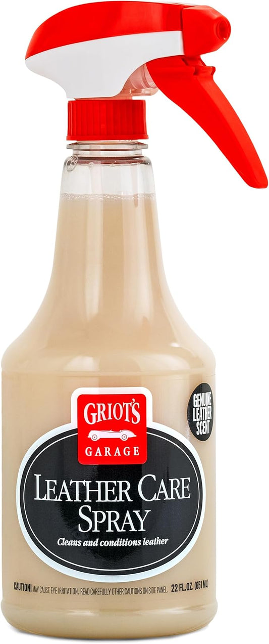 Griot's Garage Leather Care Spray, Car Seat Cleaner and Conditioner for Upholstery, Furniture, Clothing, and More, 10994, 22oz