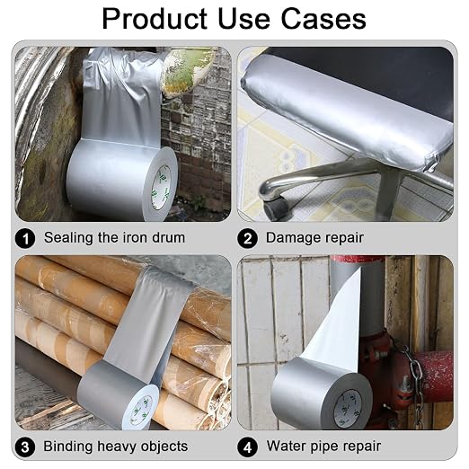 BOMEI PACK Duct Tape Heavy Duty Waterproof, Strong Adhesive Silver Duct Tape Bulk for Indoor Outdoor Repairs, Tear by Hand - 50 Yards x 6 Inch - 9.05mil Thick