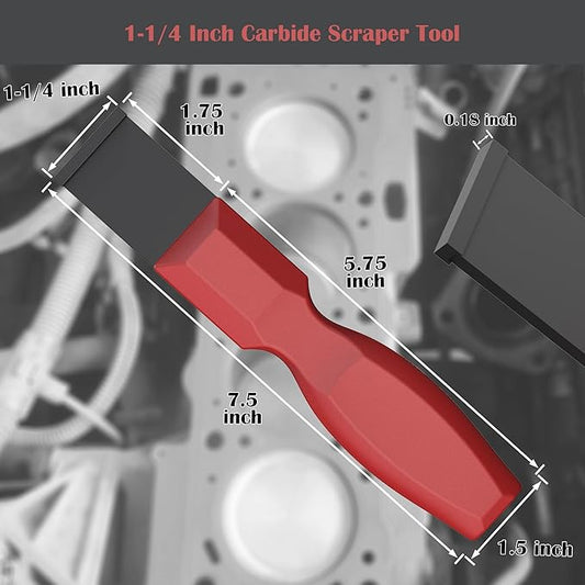 Carbide Scraper, Super Carbide Gasket Scraper for Metal and Automotive, 1-1/4 Inch Carbide Scraper Set (1-Piece)