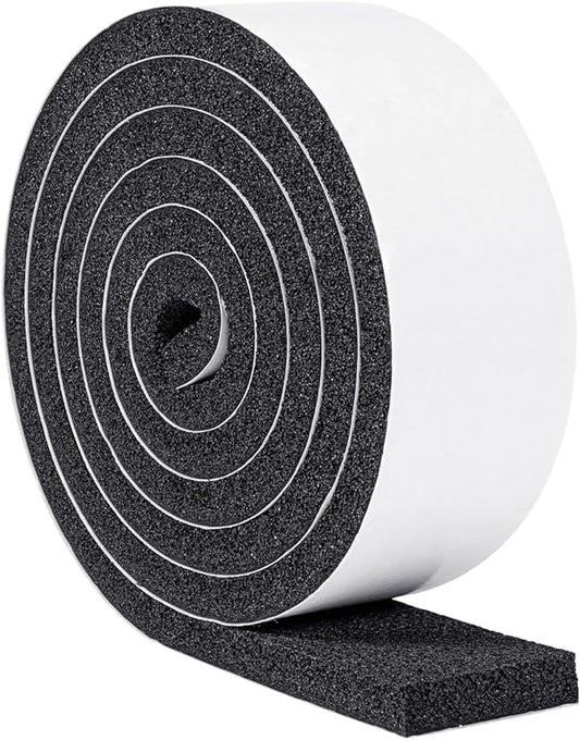 Yotache Open Cell Air Conditioning Weatherstrip Insulation Foam 2" x1/2", Self Adhesive Flame Retardant Seal Strip, 6.5 Feet Long