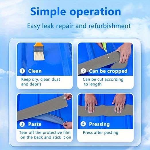 Waterproof Sealant Tape Self Adhesive Rubberized Asphalt Tape for RV Roof Metal Roof Corrugated Roof Leak Repair UV Resistant Heavy Duty Waterproofing Membrane(Gray, 7.874in*196.85in)