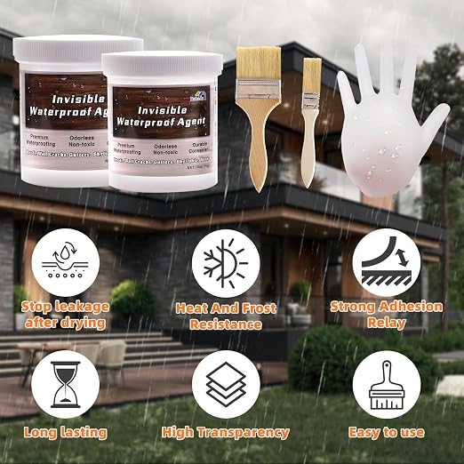 Invisible Waterproof Agent, Transparent Coating, Insulating Sealant, Anti-Leakage Adhesive for Repairing Leaks - 17oz/500g
