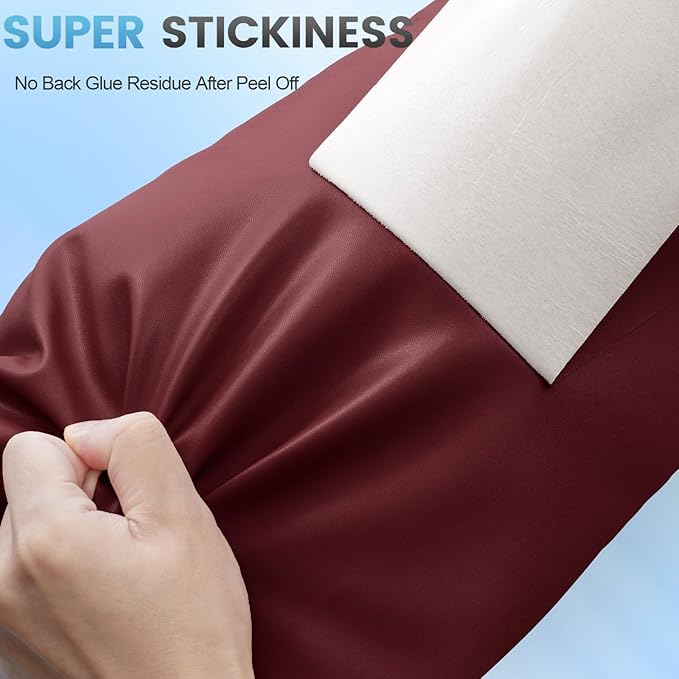 Leather Repair Patch Tape Kit, 4" x 63" Self Adhesive Leather Repair Patch for Furniture, Vinyl Leather Repair Kit for Car Seat, Chairs, Couch, Sofa, Boat Maroon