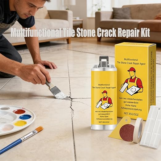 Quick-Drying Tile Repair Glue, Multifunctional Tile Stone Crack Repair Kit, Tile Repair kit for Ceramic Porcelain Floor Wall Tile Repair (1)