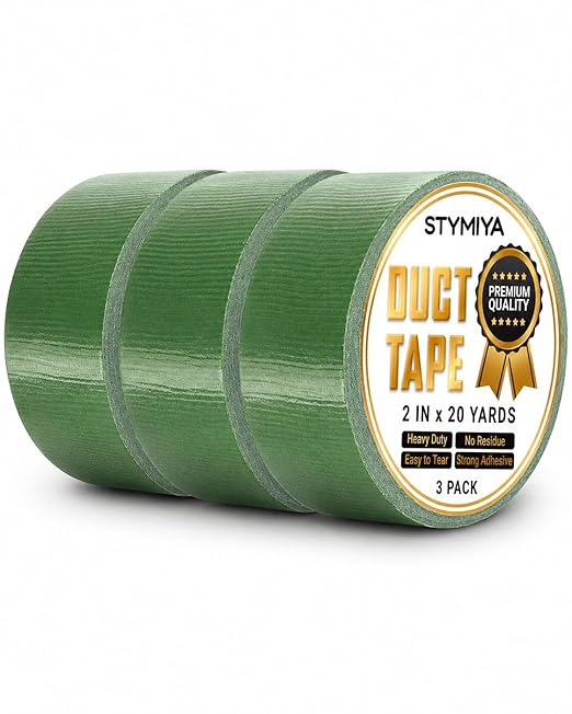 Black Duct Tape Heavy Duty: Wide Waterproof Outdoor Duck Furniture Repair Tape Bulk - Strong Adhesive Weather UV Resistant No-Residue Masking Tapes Patterns Variety Pack (3, Green)