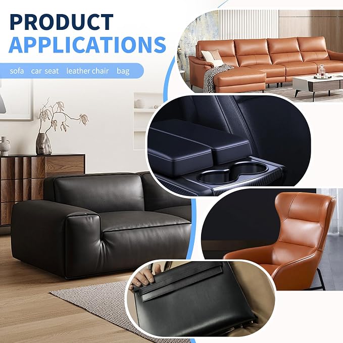 Kangshoon Leather Repair Patches, 17X158 Inch Self-Adhesive Leather Repair Tape, Stretch Vinyl Repair Kit for Couch Furniture Sofas Car Seats (Beige, 17X158 Inch)