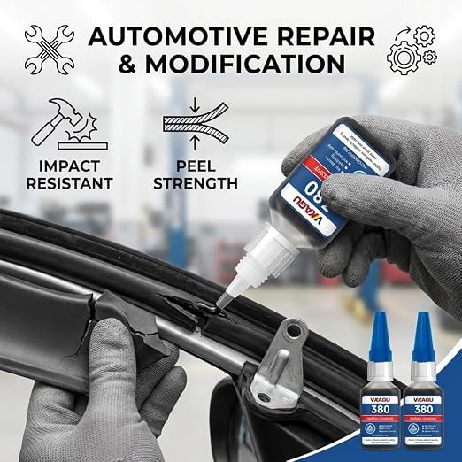 380 Super Glue Black High-Viscosity Instant Adhesive 20g Suitable for Metal Plastic and Rubber 2 Pack