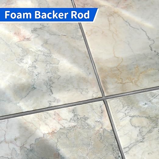 Foam Backer Rod for Gaps Concrete Crack Filler Joints Foam Gap Fillers Caulk Saver Backing Rod Concrete Filler Rope Joint Filler (1/4 Inch X 33 Feet)