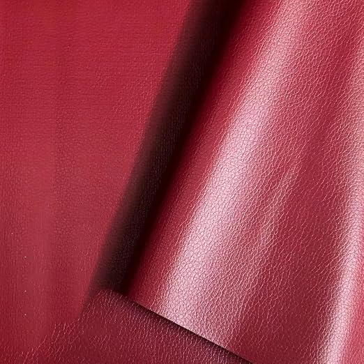 Self Adhesive Leather Repair Patch Dark Red Faux Leather Fabric 19.7 x 54 Inch Leather Repair Tape Kit for Upholstery, Furniture, Couch, Sofa, Car Seats, Chairs