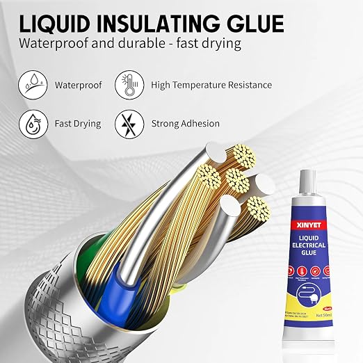 Liquid Electrical Tape,Liquid Insulating Waterproof Fast Fixed Dry Sealing Glue, Insulating Electrical Tape Glue, Fast Dry Liquid Electrical Tape for Wires & Cables, Marine (Black)