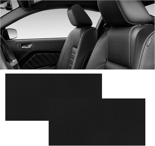 2PCS Leather Repair Patch, 4 x 8 Inch PU Self-Adhesive Repair Patch Tape Vinyl Repairs Kit, Portable Car Leathers Repairs Kit for Cars Upholstery Seat,Furniture,Couches,Chairs (Black)
