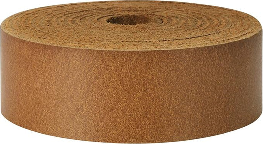Ringsun 1 Inch Wide Flat Leather Straps for Crafts, Full Grain Leather Strips Cord String for Crafts, Tooling (2mm Thick 72.5 Inches Long Bourbon Brown)