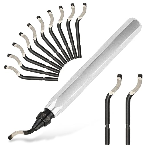 Deburring Tool with 12 HSS Blades, 12 High-Speed Steel Blades for 3D Prints, Metal, PVC & Plastic