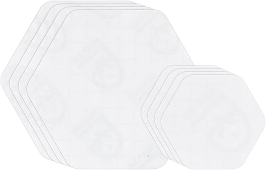 GEAR AID Tenacious Tape Hex – 2.5” & 1.5” Repair Patches (8 Patches: Four 2.5” & Four 1.5”, Clear) – Peel-and-Stick Outdoor Nylon Fabric to Fix Holes and Burns in Down Jackets, Rain Gear and Tents