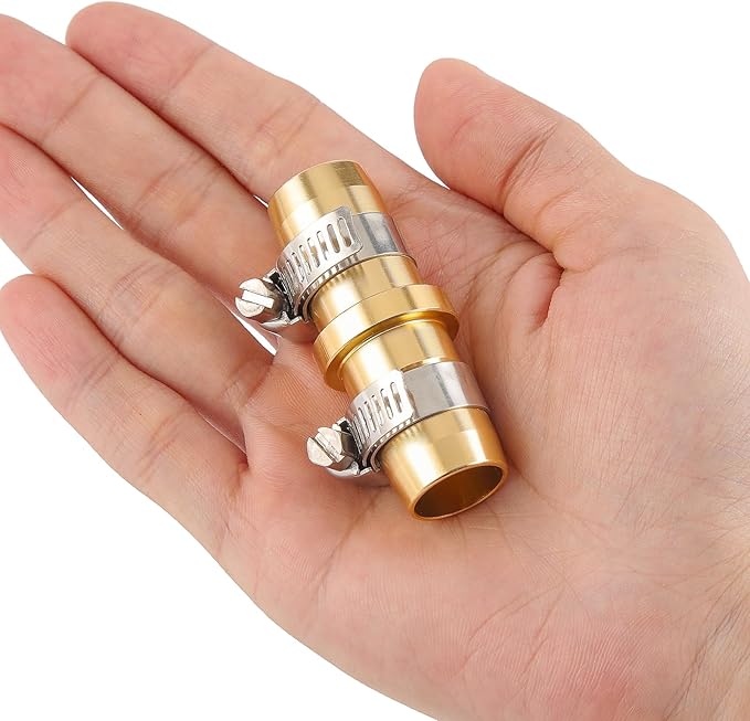 4 Pack Garden Hose Connector Repair Mender Kit with Stainless Clamp,Fits 3/4"-5/8" Water Hose Repair Fitting