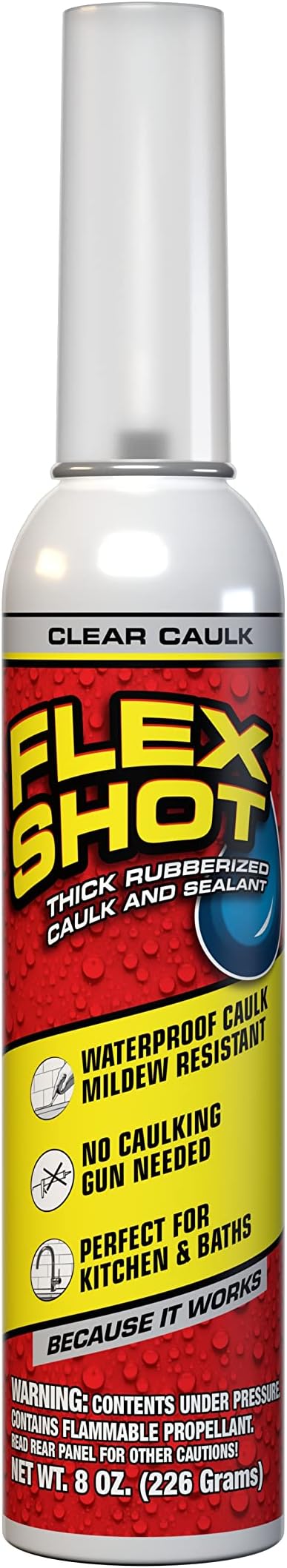 Flex Shot Rubber Adhesive Sealant Caulk, 8-oz, Clear