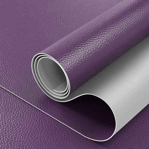 16x100 inch Leather Repair Tape Self Adhesive Strong Glue DIY Fabric Material for Sofa Desk Chair Automotive Interior Seat Skin, Dark Purple
