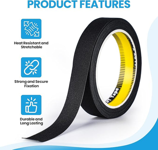 LLPT Wetsuit Repair Tape Iron On 1.6” x 16.5 Ft Seam Sealing Patch Waterproof for Neoprene Wetsuit Drysuit Fishing Suits Industrial Standard Carrier Material Color Black(IR1665)