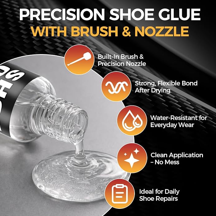 Shoe Glue, Waterproof Clear Shoe Sole Repair Adhesive, Heavy Duty Shoe Glue for Fixing Cracks and Peeling Soles on Boots, Sneakers, Leather, Rubber, and Canvas（30g）