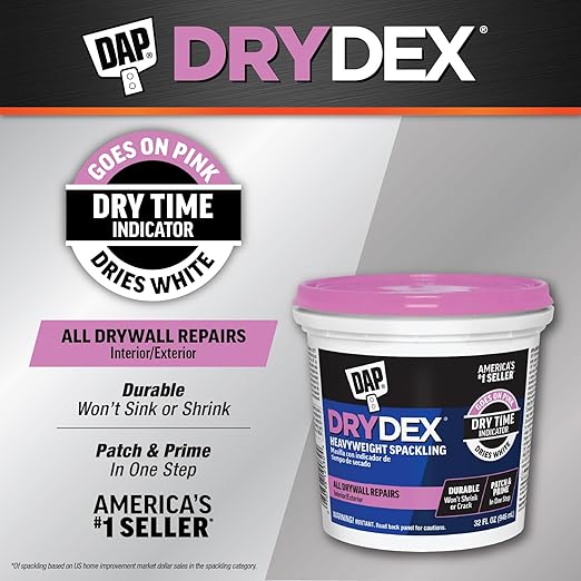 DAP DryDex Dry Time Indicator Spackling, Pink/White, 32 Oz (7079812330)
