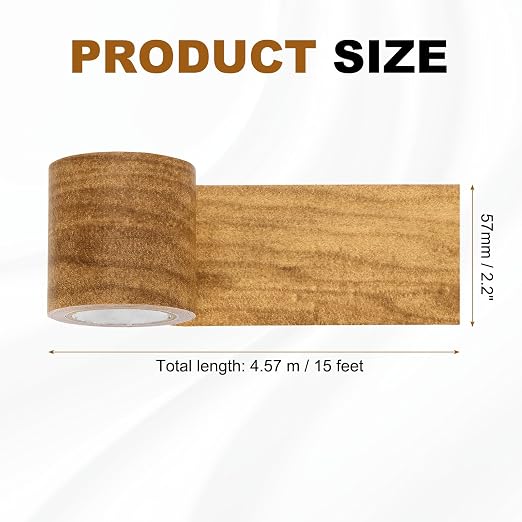 uxcell Wood Grain Repair Tape, 2.2" x 15ft Self Adhesive Wood Grain Colored Duct Tape Waterproof Repair Patch for Furniture Floor Scratch Fix, Baseboards, DIY Decor, Maple Brown