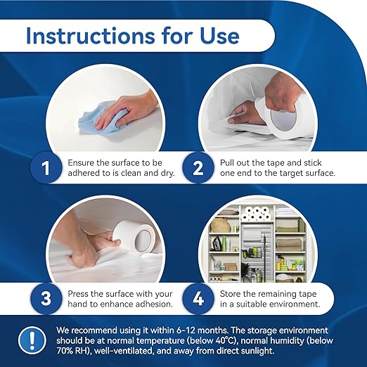 Vapor Barrier Tape, 3.6" x 180', 9 Mil Easy-to-Use Polyethylene Tape for Crawl Space, Moisture Barries, Waterproof, Repair, Insulation, Underlayment and More, 1 Roll