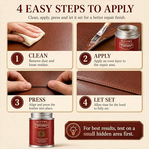 Leather Glue, 5.29 oz Leather Adhesive for Shoes, Bags, Sofas, Upholstery, Patches, Crafts and DIY Repairs, Clear Flexible Repair Glue for Leather, Faux Leather, Fabric, Rubber and More