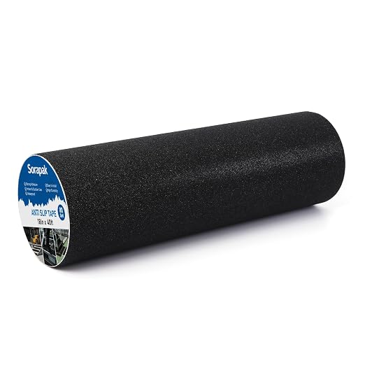 Extra Wide 18in x 40ft Black Anti Slip Tape, 80 Grit Waterproof Non Skid Grip Tape Roll for Ramps, Decks, Boat Decks, Warehouse Floors, Garages, Indoor & Outdoor Use