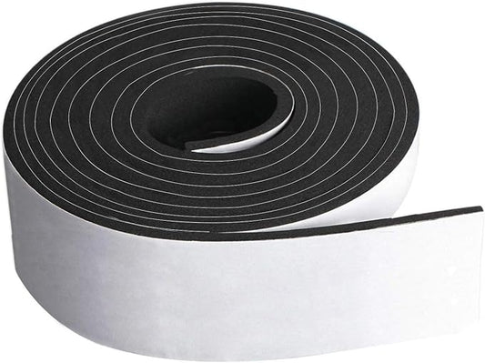 Neoprene Foam Strip Roll By Dualplex,3" Wide x 10' Long 1/8" Thick, Weather Seal High Density Stripping with Adhesive Backing – Weather Strip Roll Insulation Foam Strips