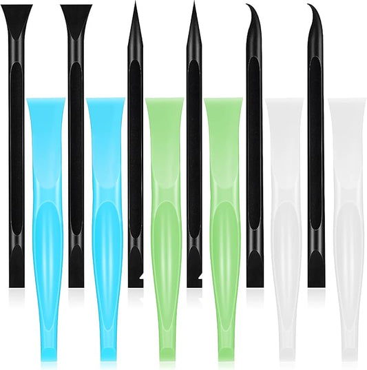 Honoson Non-scratch Plastic Scraper Tool Carbon Fiber Plastic Cleaning Tool Pen-shaped Stiff Scraper for Kitchen Sticker Scratch Cleaning