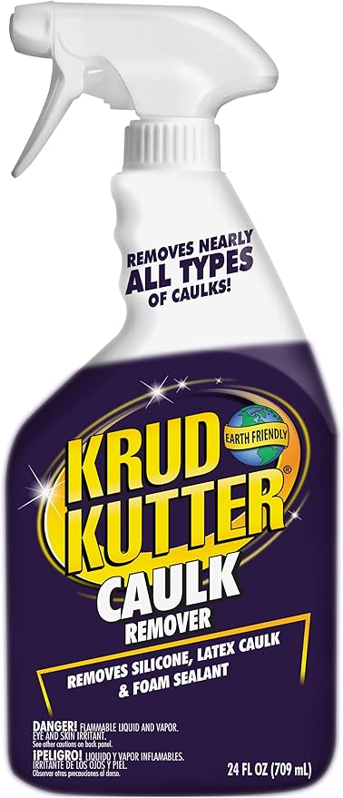 Krud Kutter Caulk Remover Spray, 24 oz, Softens and Removes Caulk, Sealant and Adhesive Residue, Easy to Use Spray for Bathroom, Kitchen, Windows and Tile Surface Prep