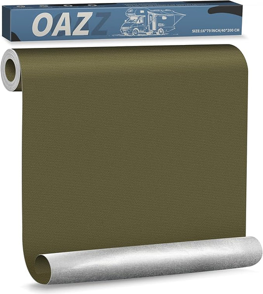 OAZ 16 x 79 inch Canvas Repair Patches Canvas Fabric Patch Self-Adhesive Fabric Repair Tape Waterproof Outdoor Gear Patch Kit for Boat Cover Awning Sofa Chair Couch Tent Bag (Green)