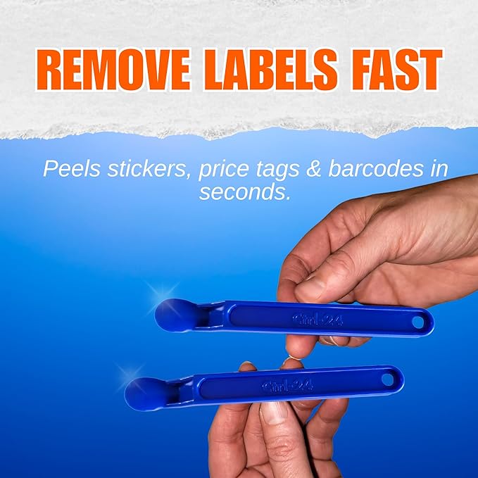 Sticker & Label Remover Tool - Plastic Peelers for Plastic, Glass & Wood – Adhesive, Decal, Price Tag, Glue & Paint Removal – Ergonomic Non-Slip Scraper for Crafts, DIY & Home Use (20)