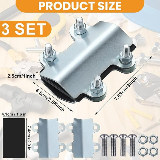 LEIFIDE 3 Pcs Pipe Repair Clamps Metal Pipe Clamp Repair Kit for 3/8 In 1/2 In and 3/4 Inch IPS Pipes