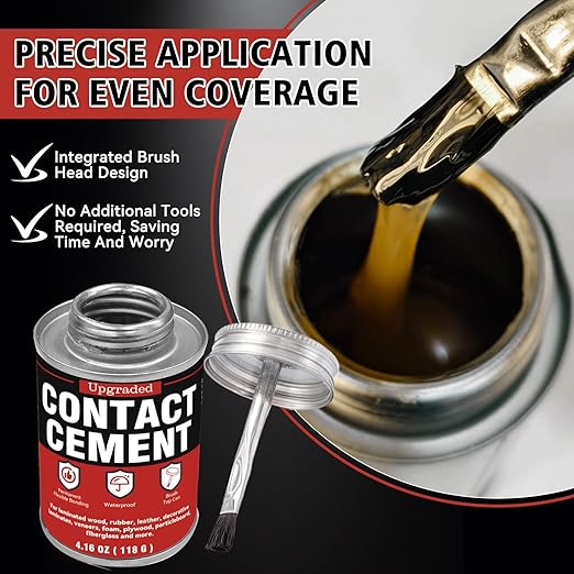 Bondtech Contact Cement Adhesive, Professional Neoprene Contact Adhesive, Strong Cement Glue Bonding for Woodworking, Leather, Repairs and Crafts (4.16 Ounce)