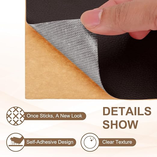 PATIKIL Leather Repair Patch, 2 Pack 10 x 24 Inch Self-Adhesive Vinyl Patch Furniture Tape Repair Kit for Sofas Couches Stools Chairs Cabinets Bags, Dark Coffee