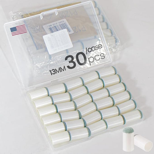 Billiard Pool Cue Tips - Pool Cue Stick Tips Replacement Repair Kit Billiard Cue Tips with Storage Box for Pool Table Cues Stick Tips Head and Leather Snooker Stick - SOLROS