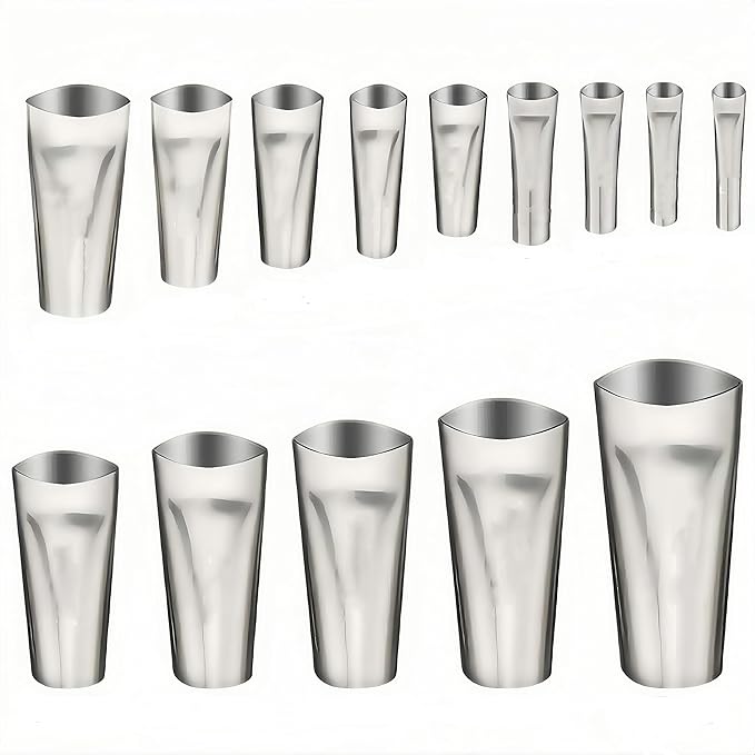 Caulk Finisher Kit Stainless Steel Caulking Nozzle Tips Reusable Caulking Nozzle Coating Caulking Tool Kit Replacement 14pc