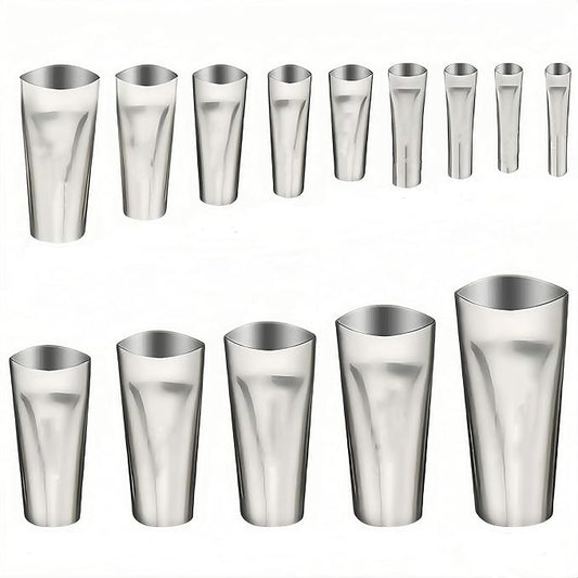 Caulk Finisher Kit Stainless Steel Caulking Nozzle Tips Reusable Caulking Nozzle Coating Caulking Tool Kit Replacement 14pc
